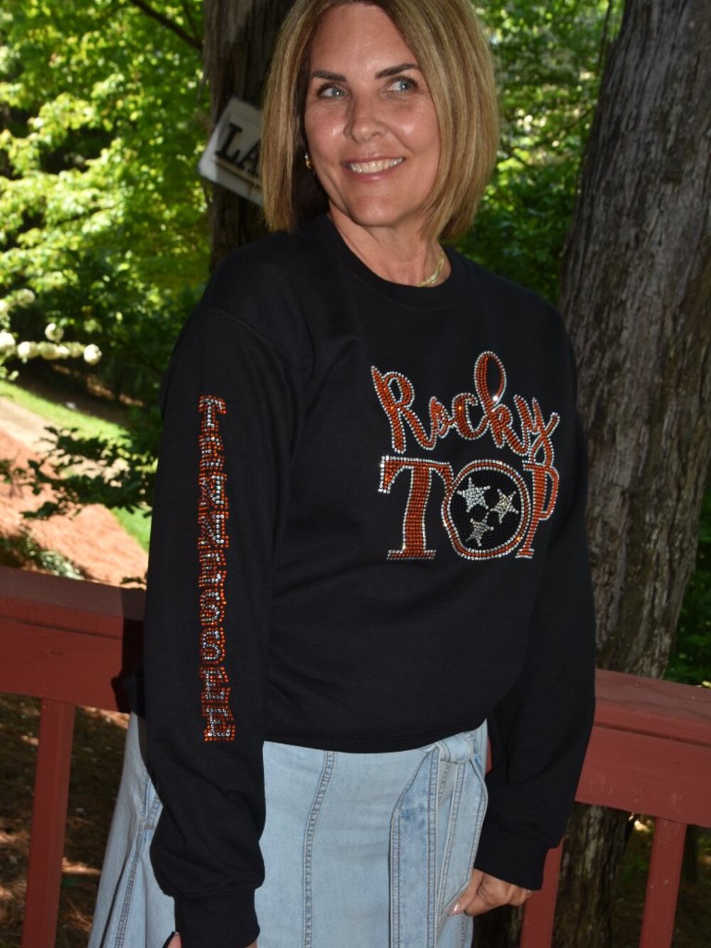 Tennessee Rocky Top rhinestone bling black sweatshirt S M L XL 2X 3X 4X 5X